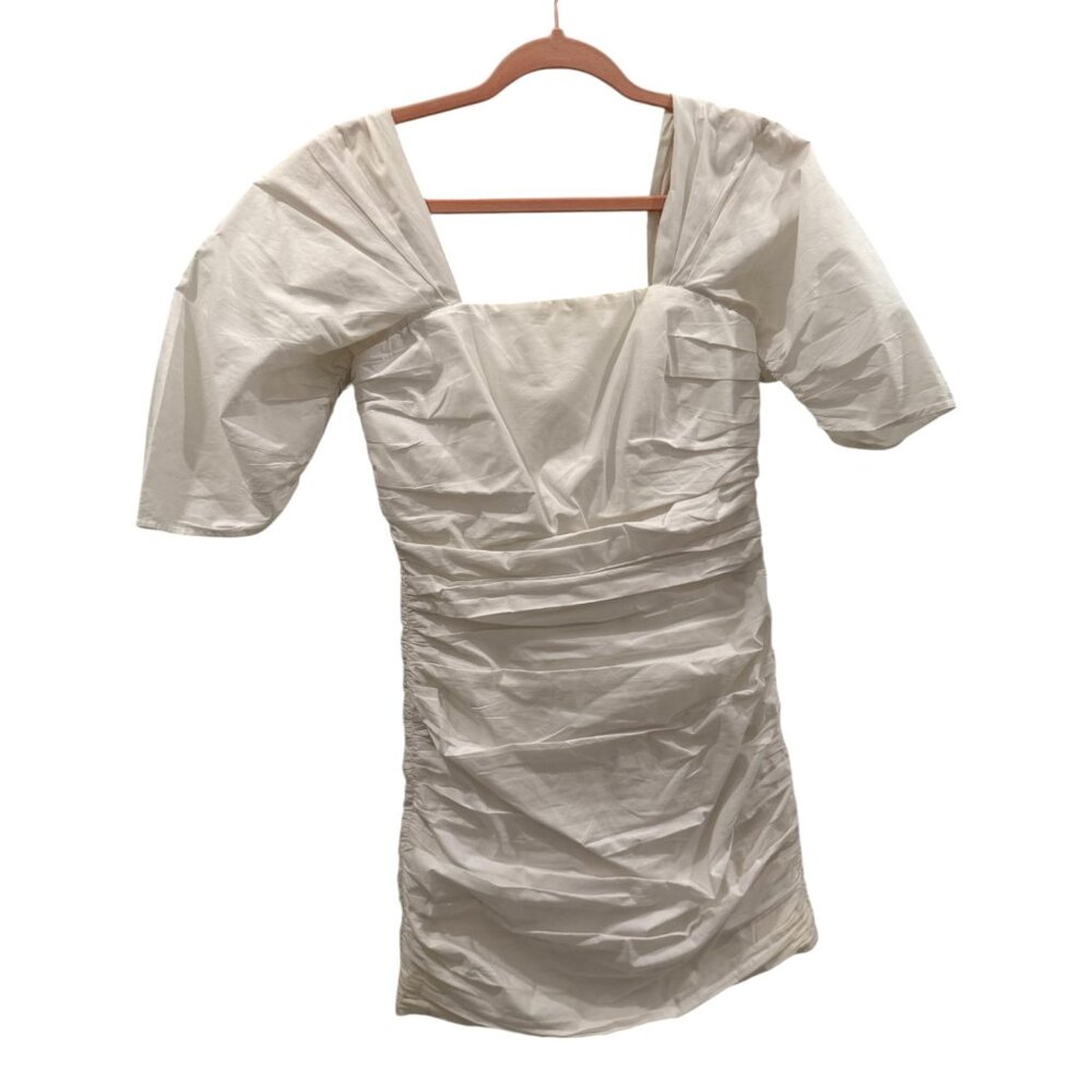 Lovers + Friends Women's Mini Dress Short Sleeves White Summer Back Zip Size XS